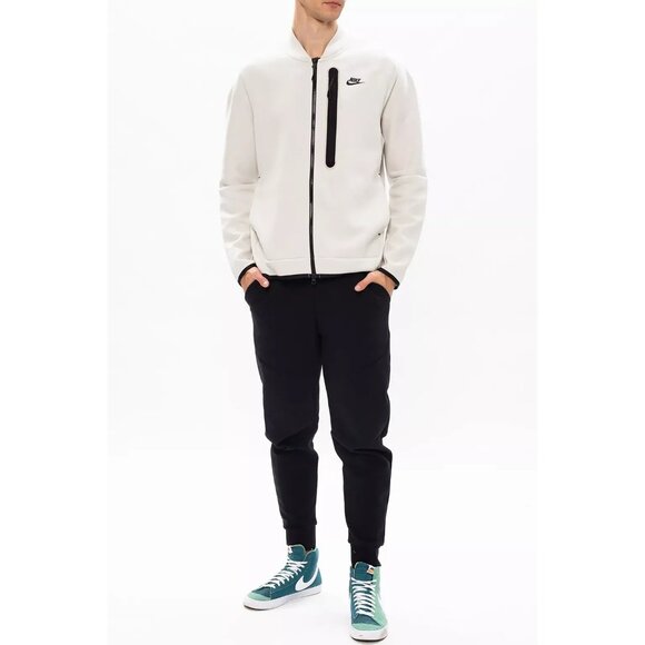 Nike Sportswear Tech Fleece Bomber Jacket Large White Mens Full-Zip CZ1797-072 - Picture 7 of 7
